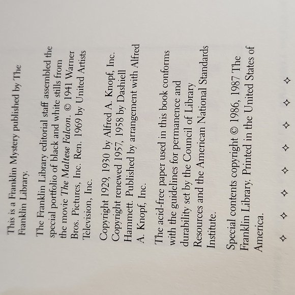 The Maltese Falcon Hardback Classic Detective Book With A Black And Silver Cover - Picture 10 of 12